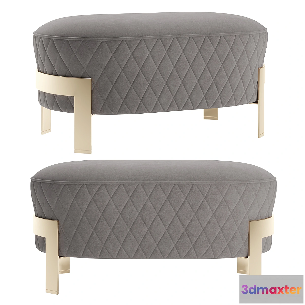 557617 - Cosmo Ottoman with metal legs 2