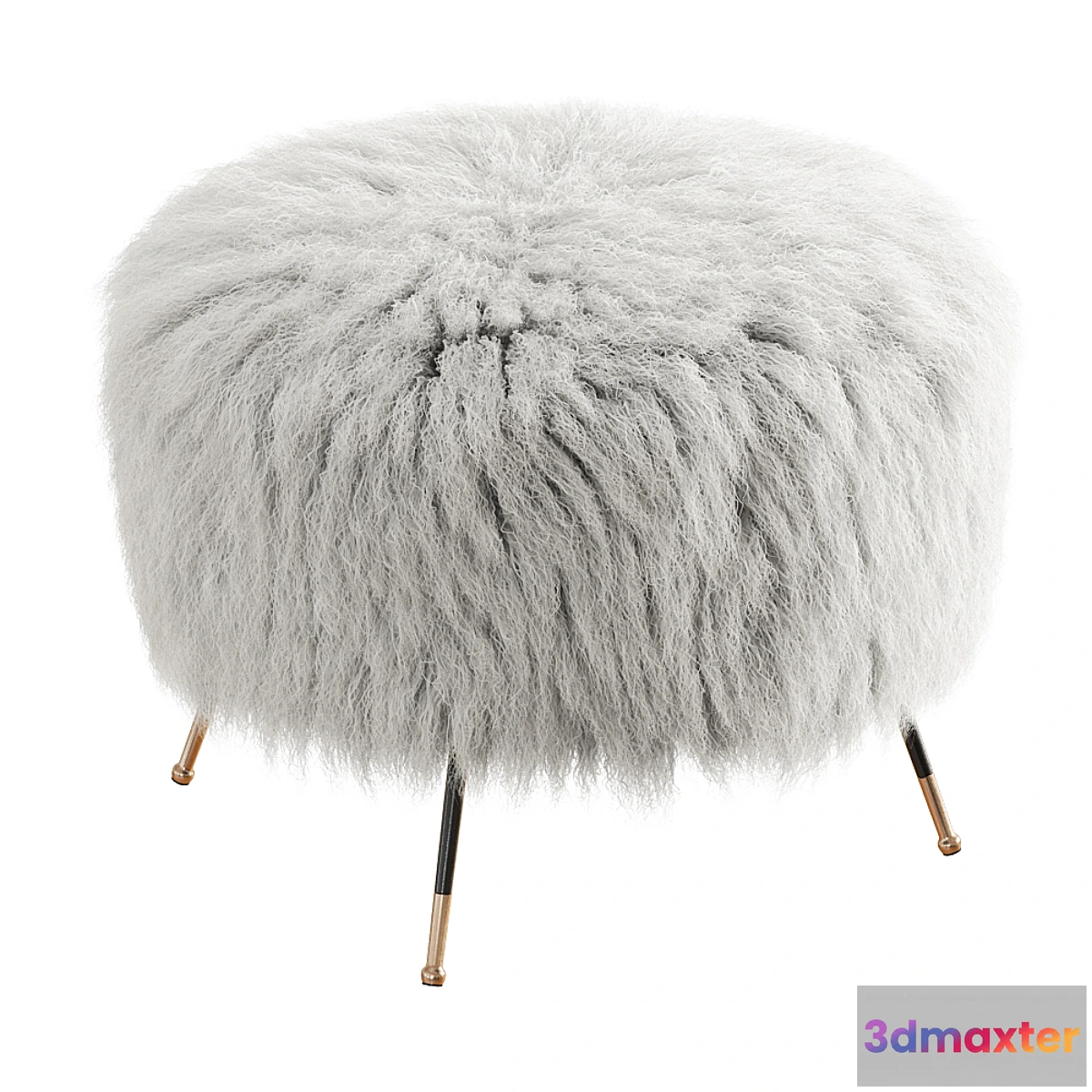 557707 - Mongolian Goat Fur Italian Footstool 2