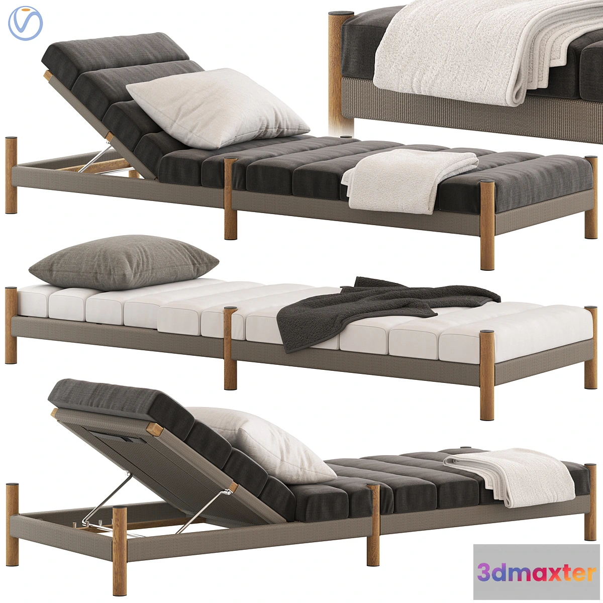 557995 - Coco Republic Architect Outdoor Sunlounge