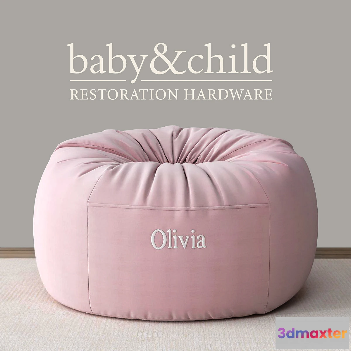 584530 - RH _ WASHED VELVET BEAN BAG COVER