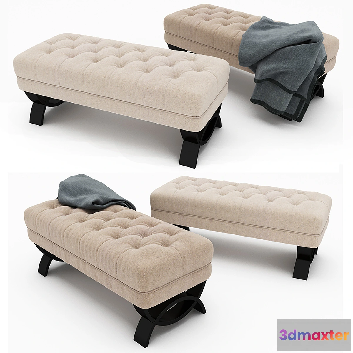 584572 - Christopher Knight Home Scarlette Tufted Fabric Ottoman Bench