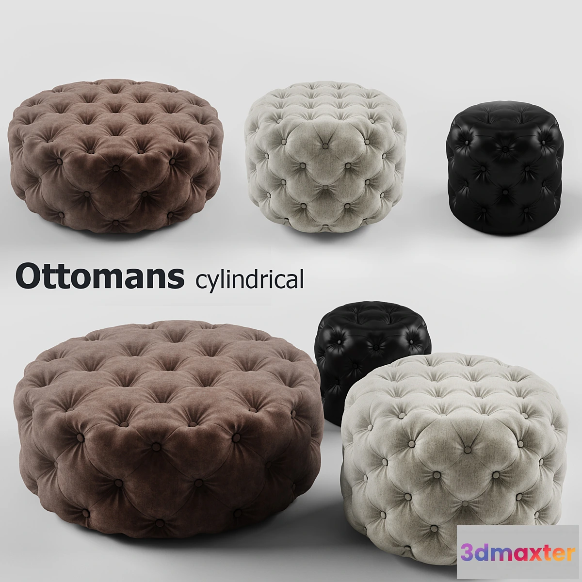 584594 - Cylindrical ottoman set - Ottomans cylindrical set