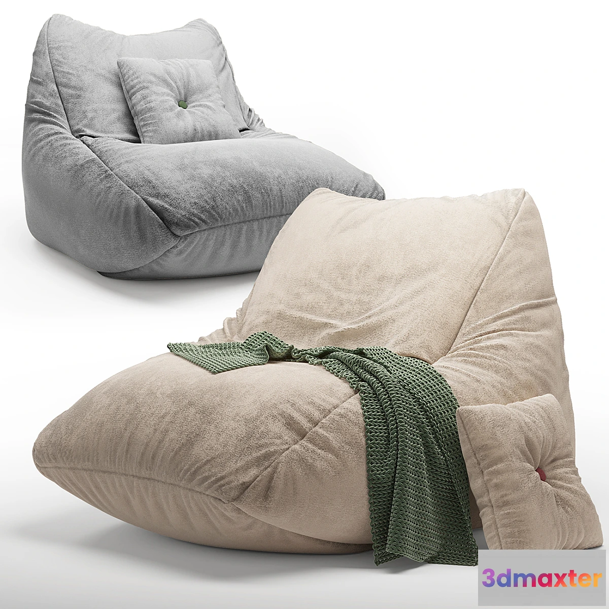 596891 - Frameless Soft Beige Pie Chair