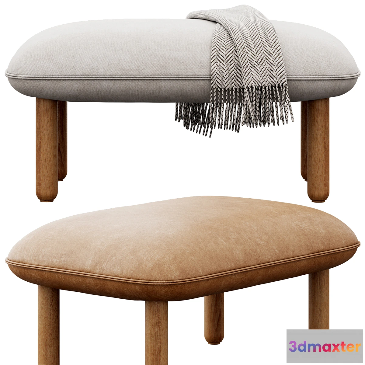 601779 - Brick QT Ottoman by Poppin