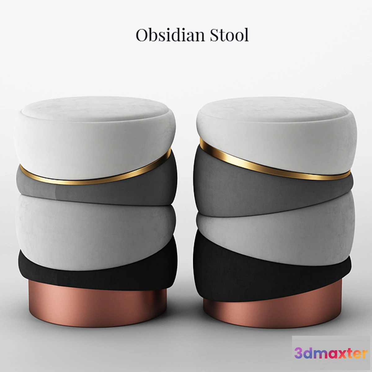 602045 - Muranti Obsidian Stool - No.2