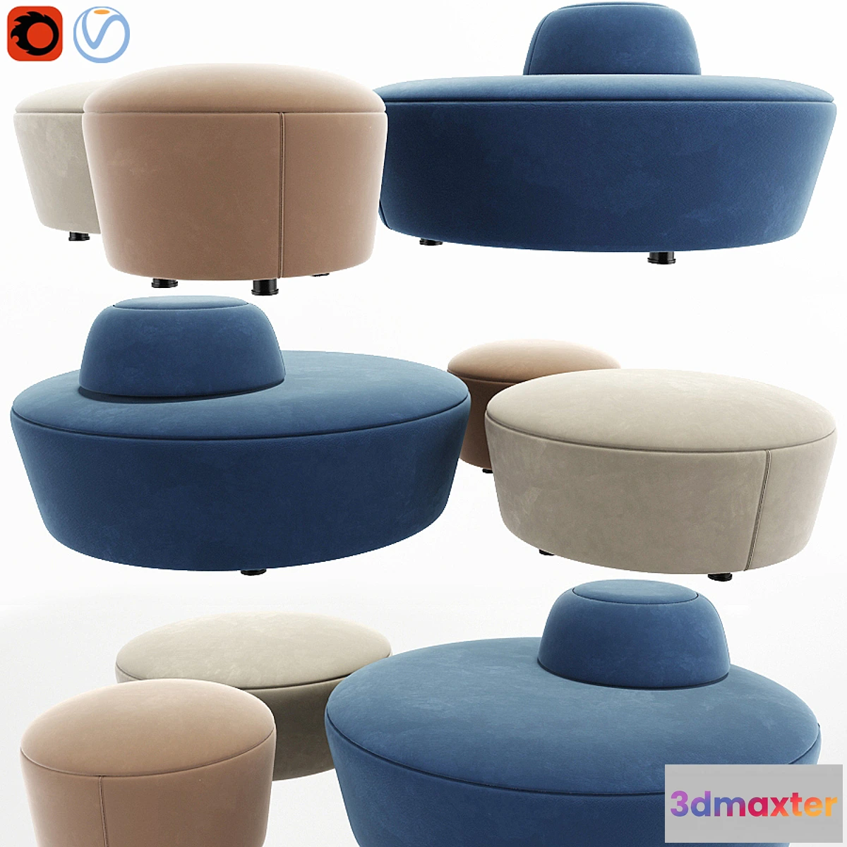 602101 - Solar Ottoman Set 02