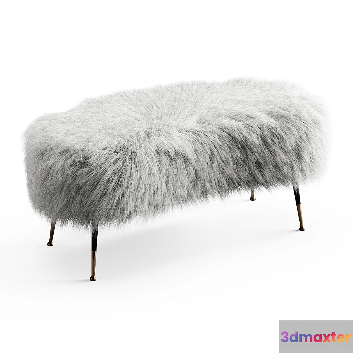 602121 - White Fauxfur Gio Ponti Stool
