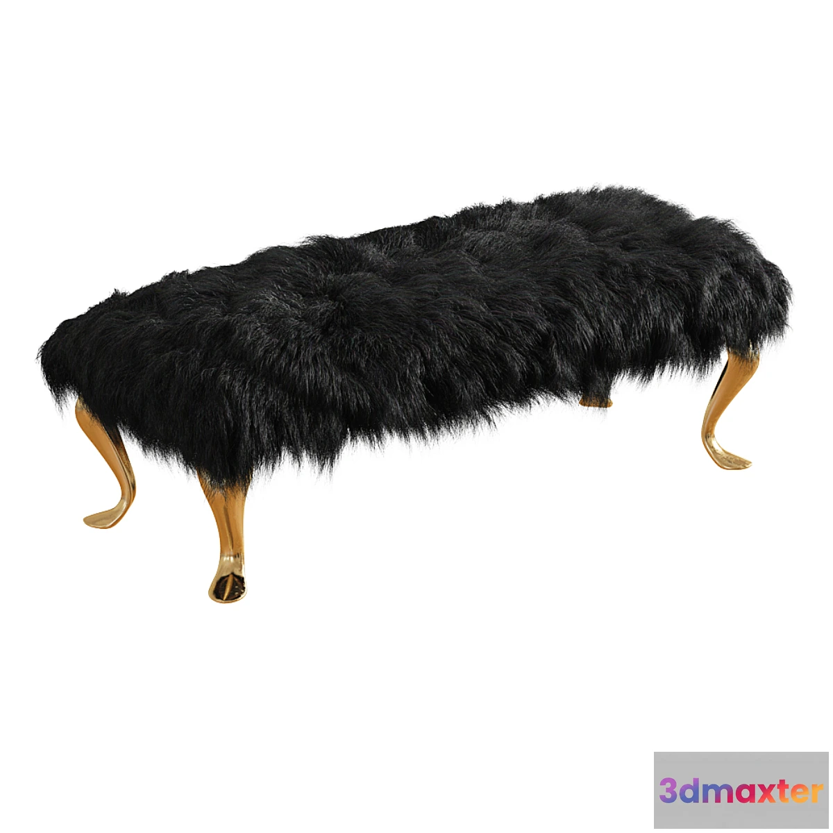 602201 - Bench Black Mongolian Lamb Wool