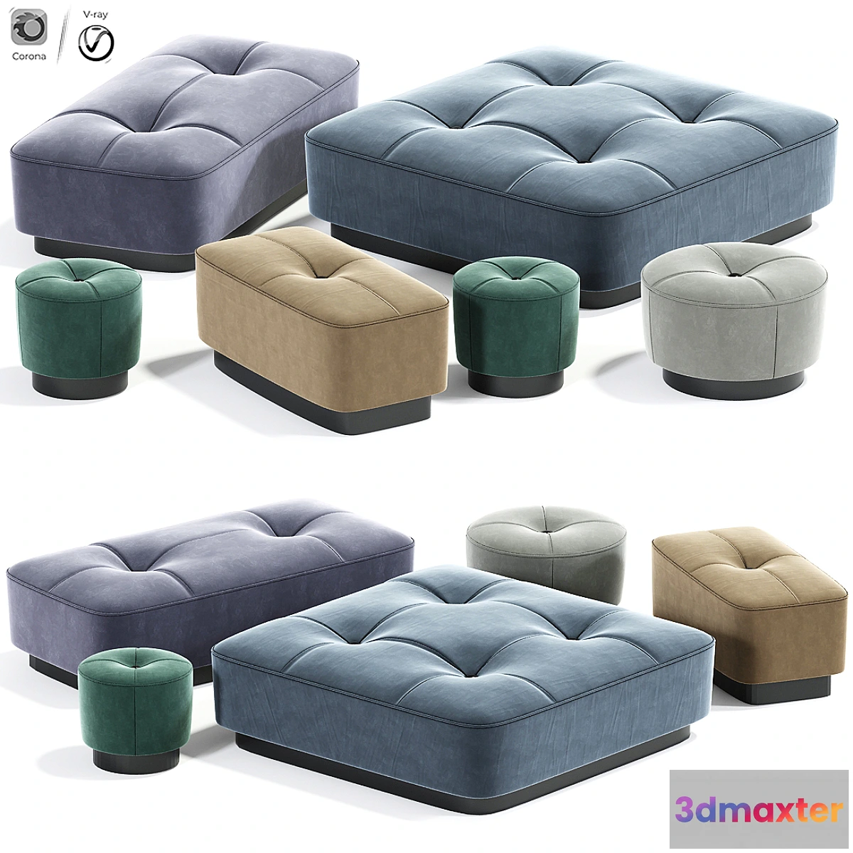 602415 - Minotti jacques poufs set - No.2