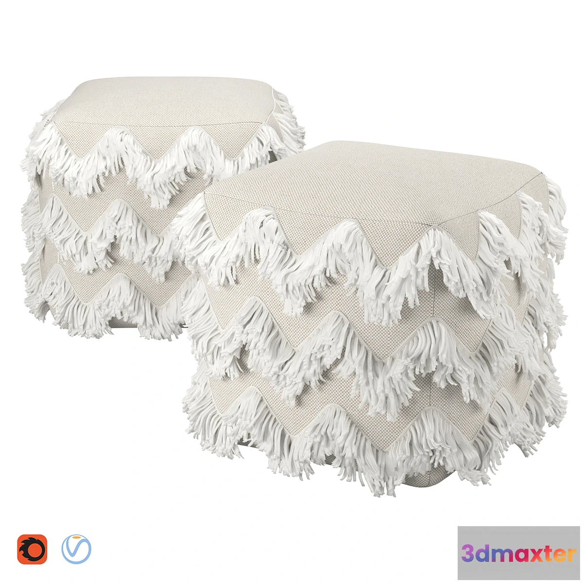 602433 - Fringed Pouf