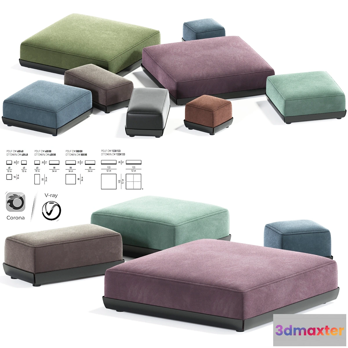 602469 - Minotti West Ottoman Collection