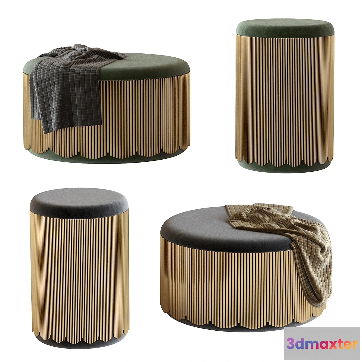 602531 - Strings scarlet splendor pouffe