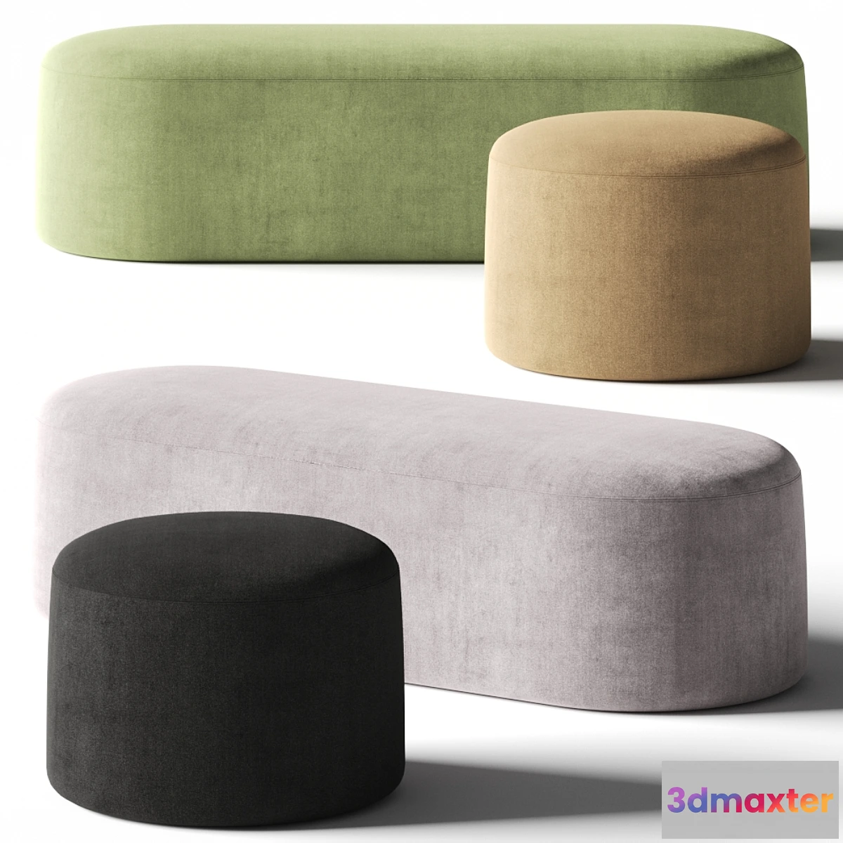 602819 - PlusHalle Proto Pouf & Bench