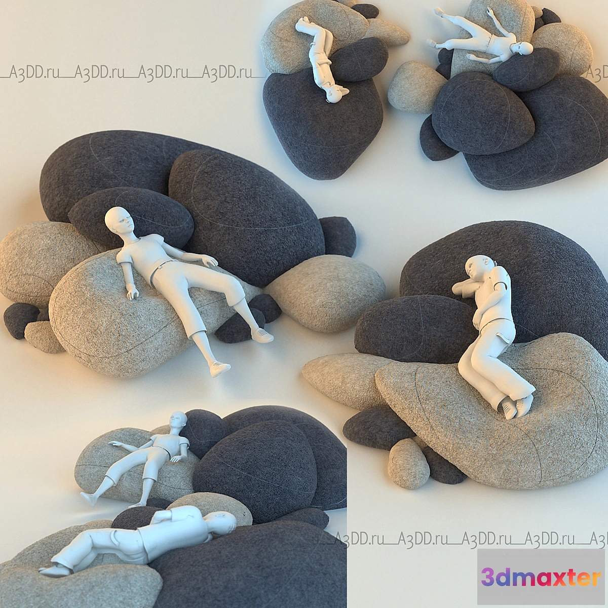 625143 - Floor cushions stones