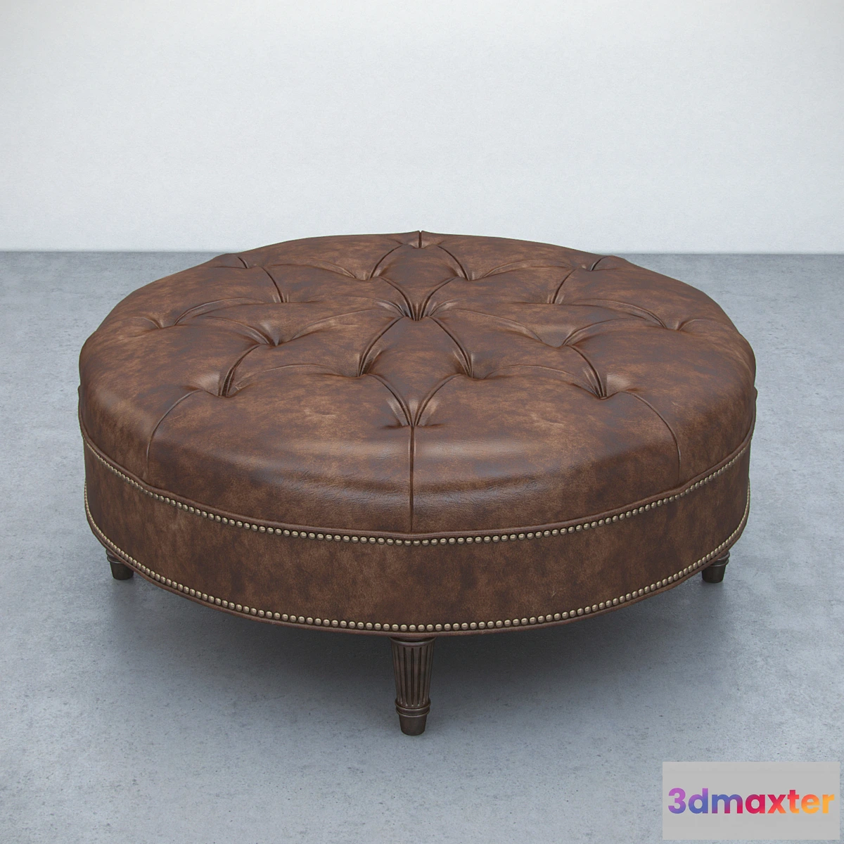 636971 - Vintage Large Round Ottoman