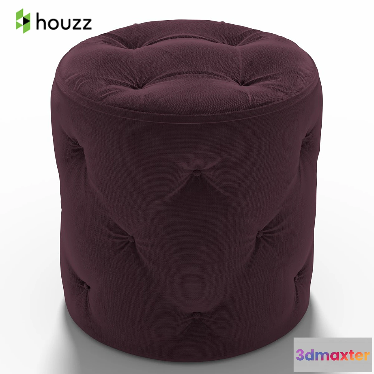 637027 - Stool Curves Tufted Round Ottoman Purple
