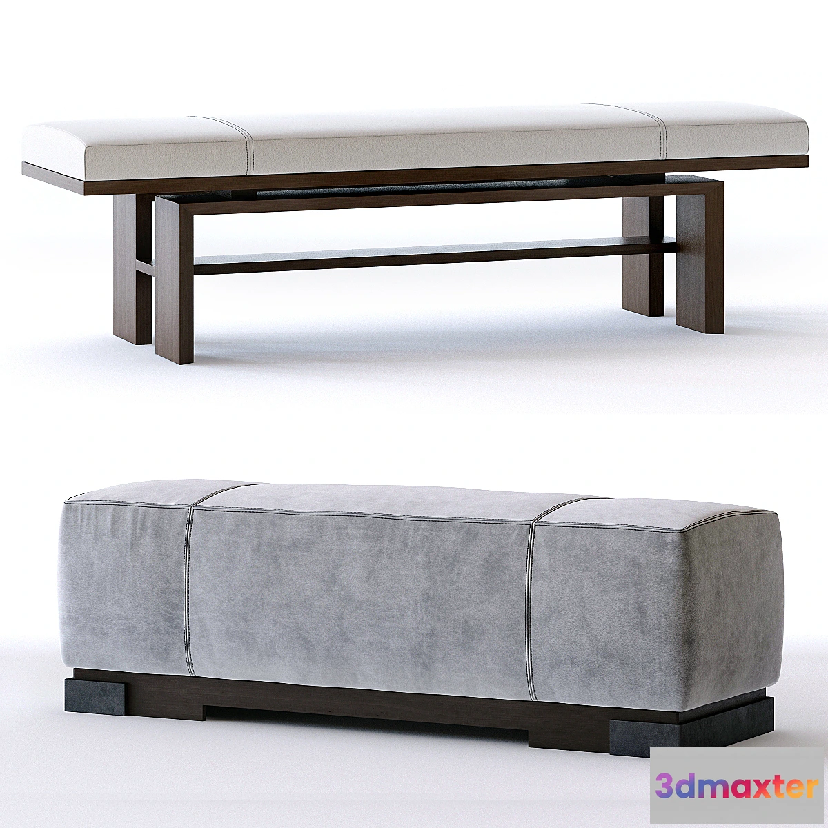 657091 - Baker Press bench and Star ottoman