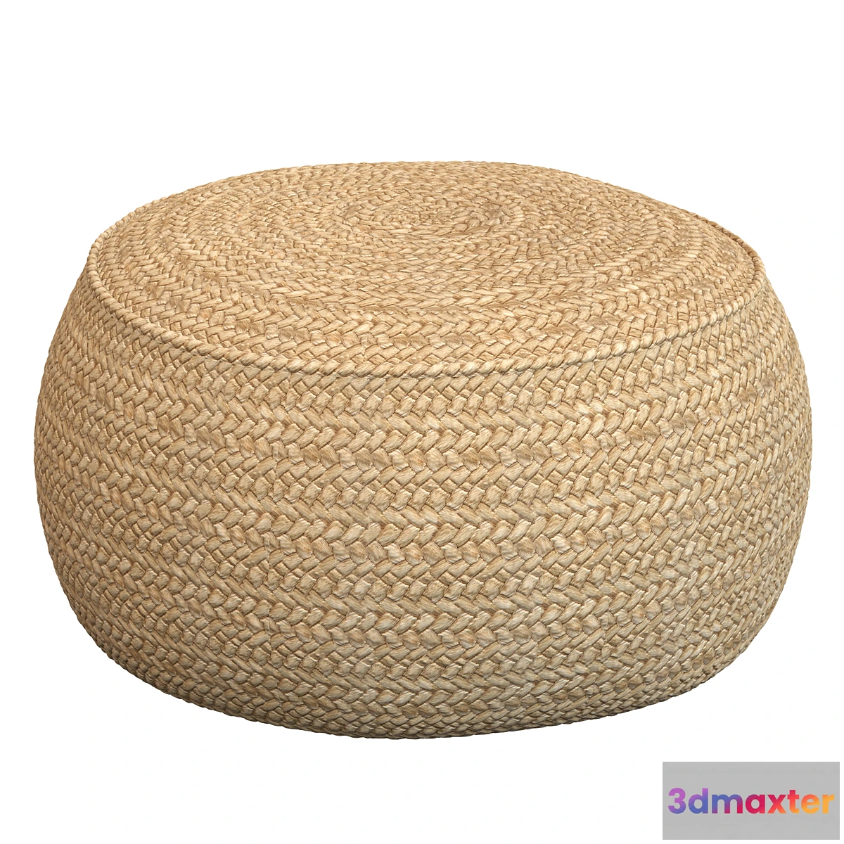 677255 - The Raffia Flores Pouffe round Natural