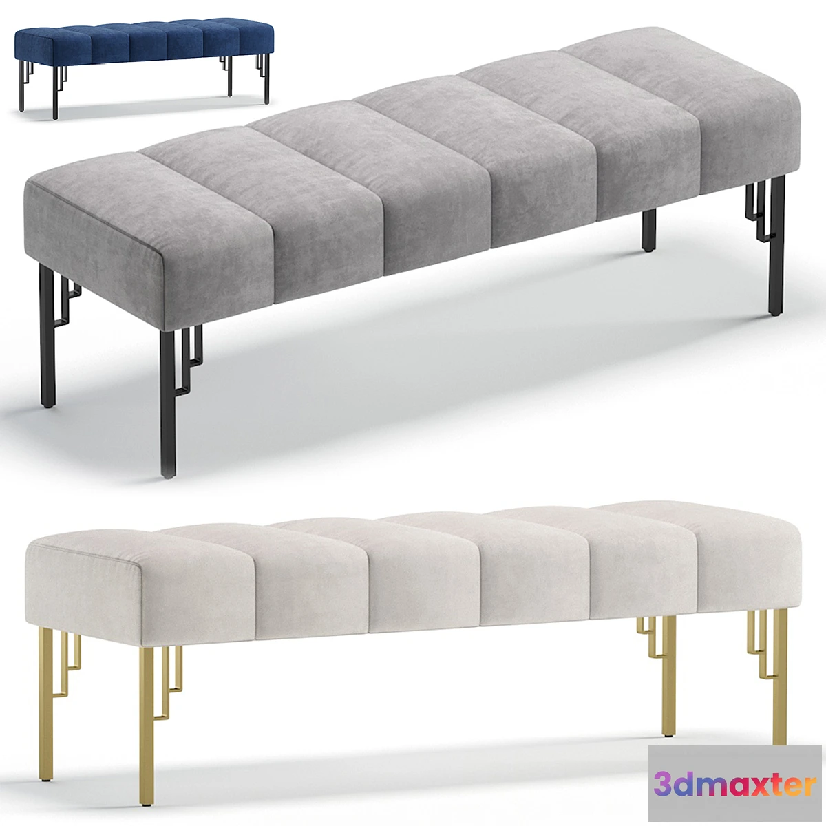 692644 - Bench WHITNEY by Cazarina Interiors 3 Colors Version