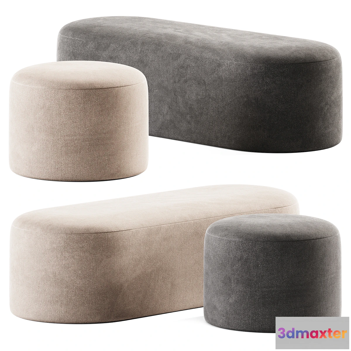 692768 - Proto Plus Halle Pouf and Bench