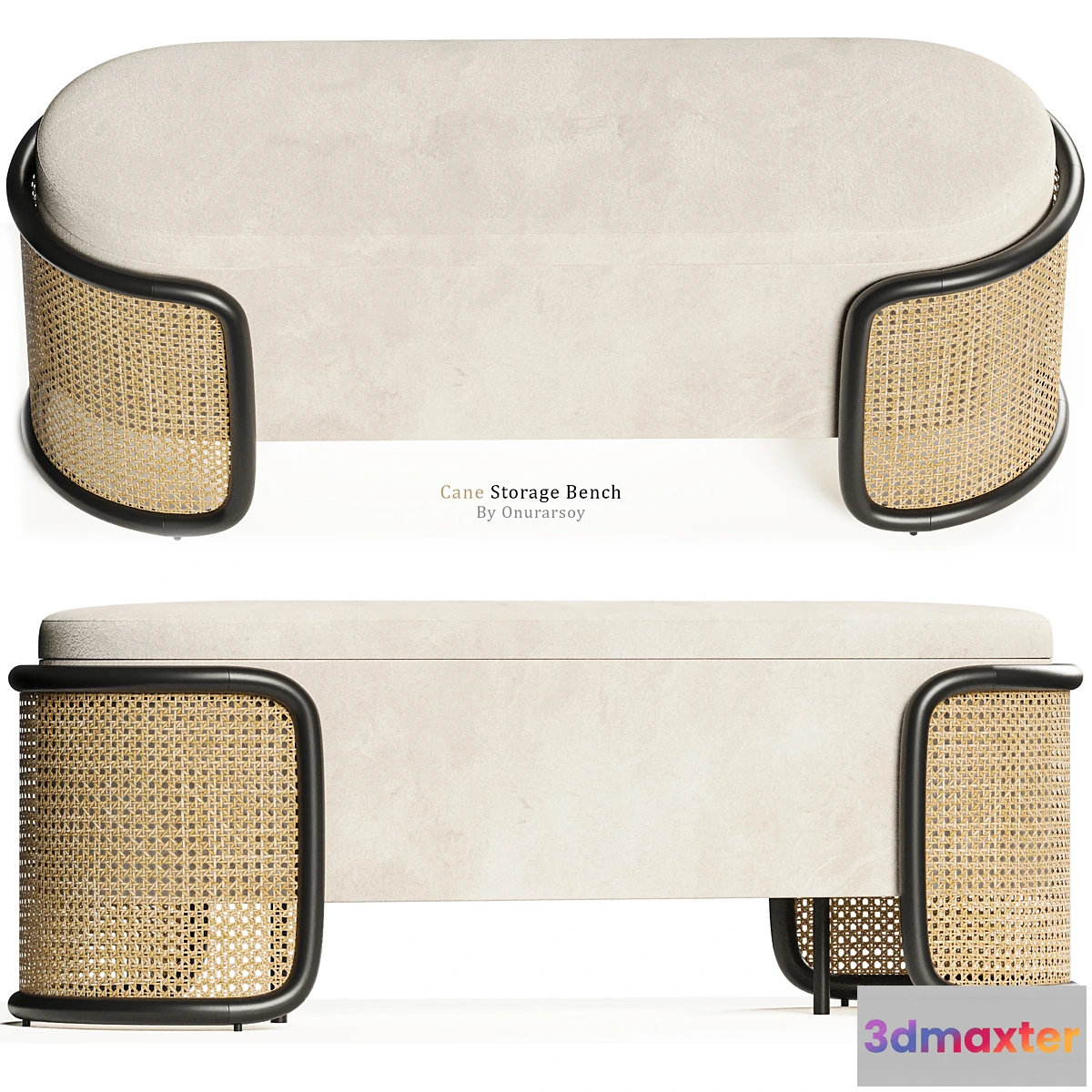 692910 - Crate & barrel - Anaise Cane Storage Bench