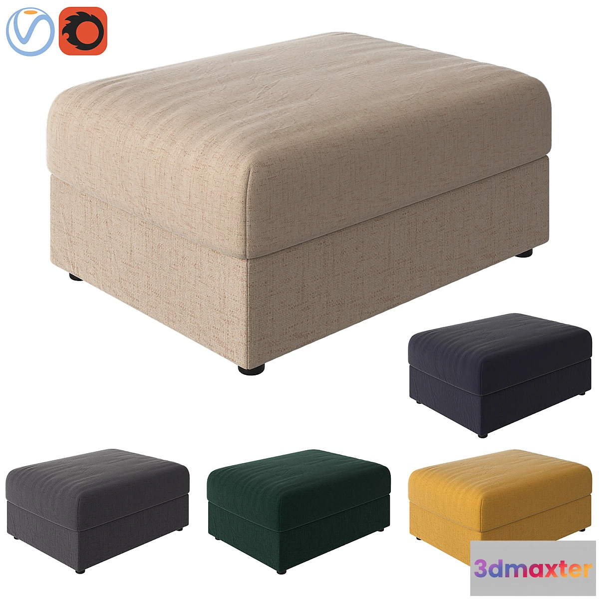 734665 - Ikea vimle pouf - No.2