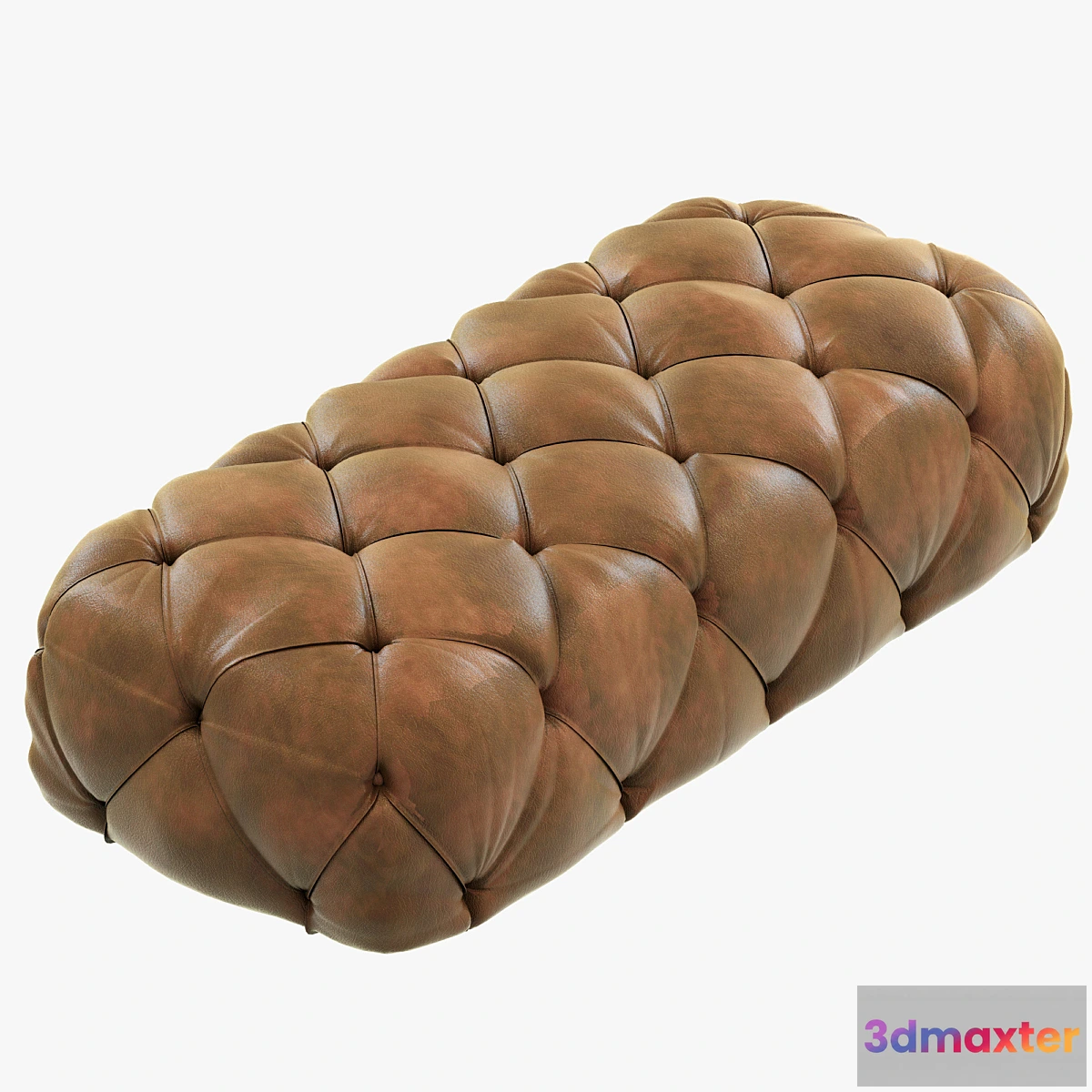 796644 - Restoration Hardware Soho Tufted Leather Ottoman - No.2