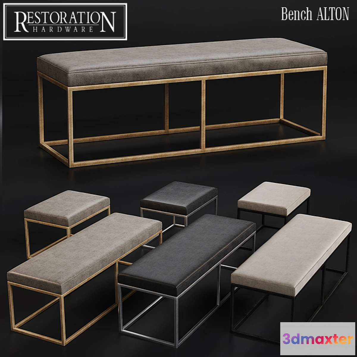 796702 - RH Modern Alton Leather Bench - No.3