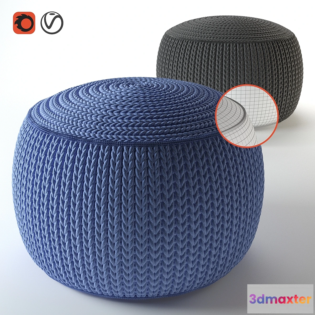 834106 - Knitted ottoman - No.3