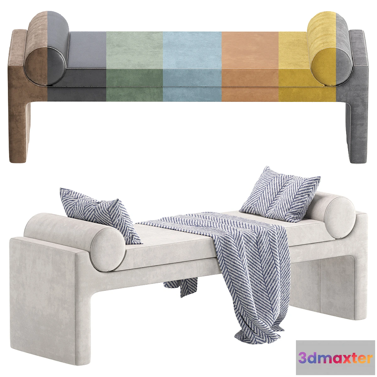 834516 - Coco Republic Bleecker Bench Velvet and Leather 8 set - No.3