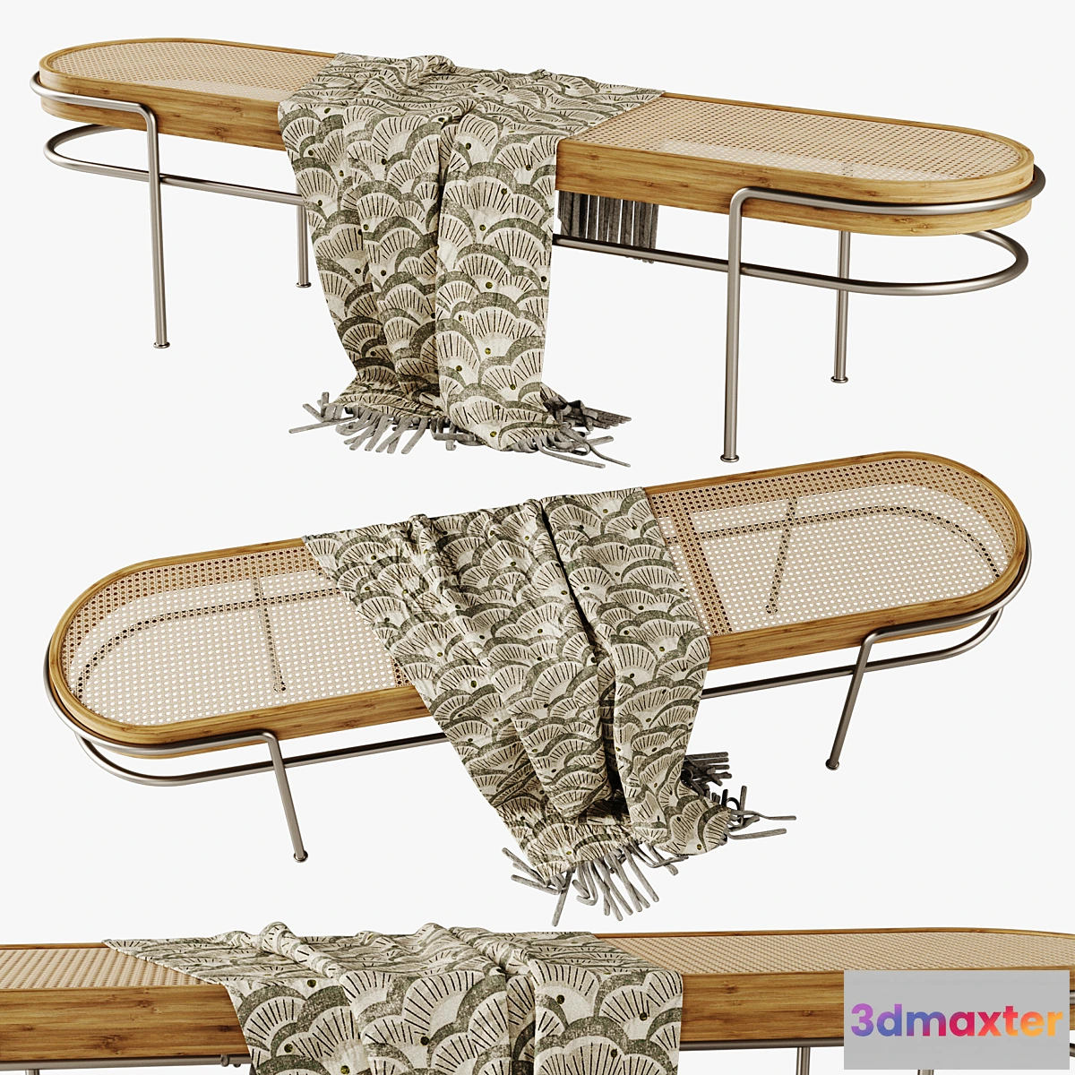 852623 - Rattan upholstered bench (lounge) - No.3