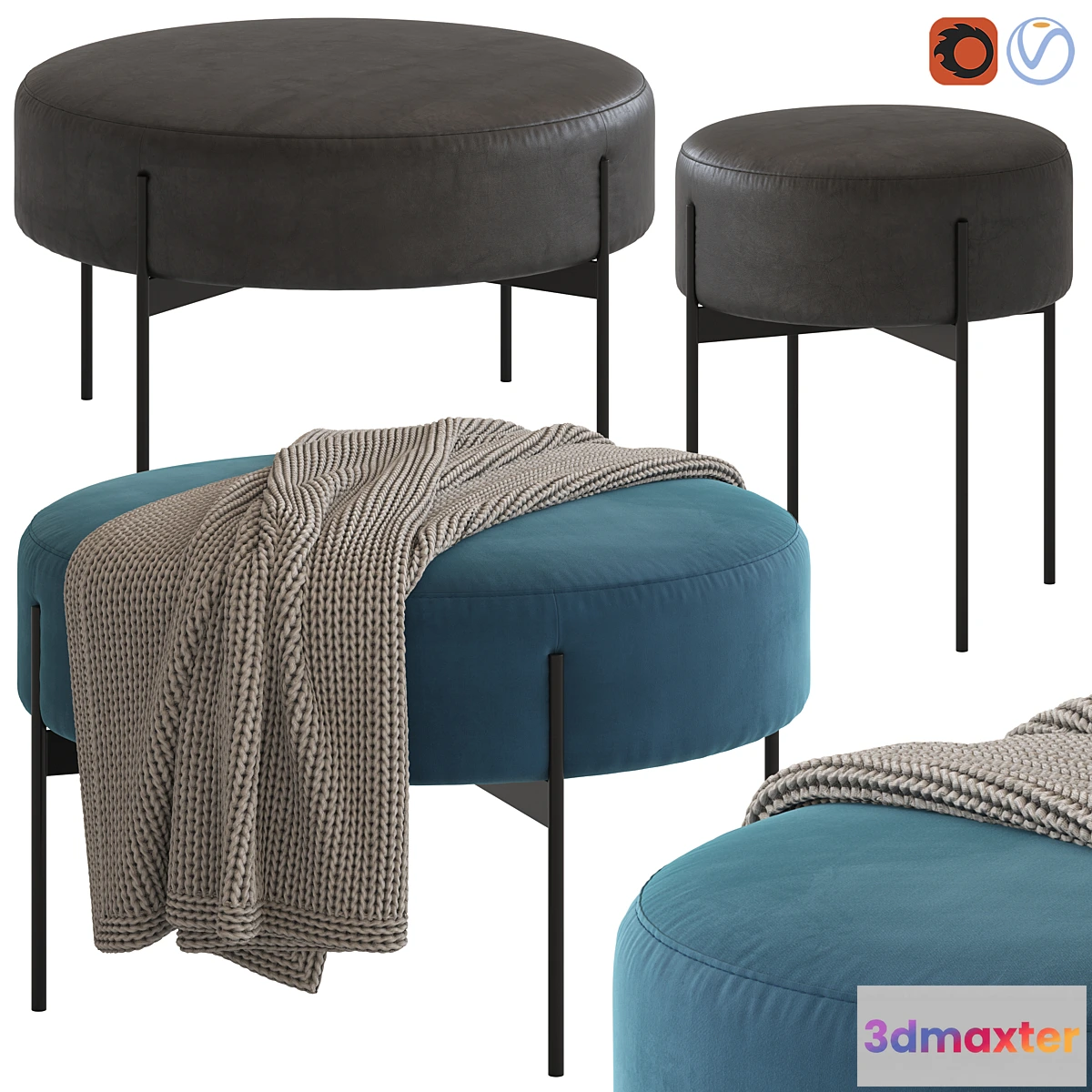 852741 - Coco Republic Lido Ottoman - No.3