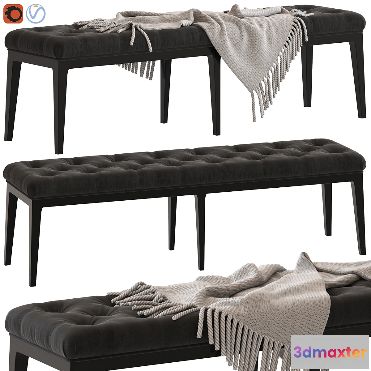 866287 - Coco Republic Piccadilly Tufted Bench - No.5