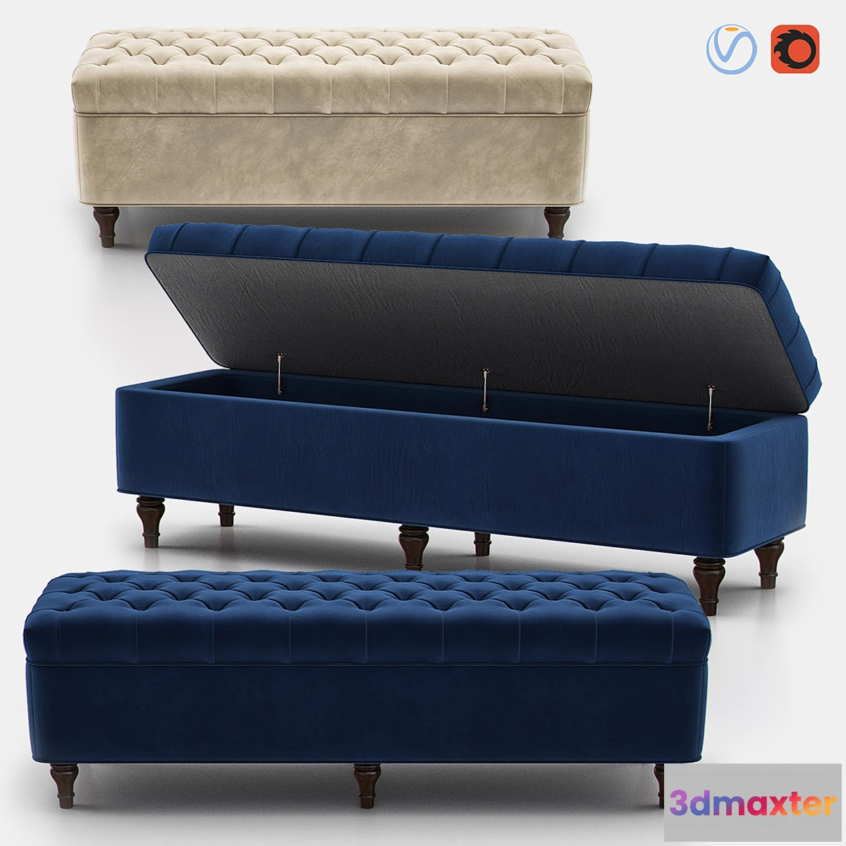 881942 - LORRAINE Tufted Storage Bench - No.4