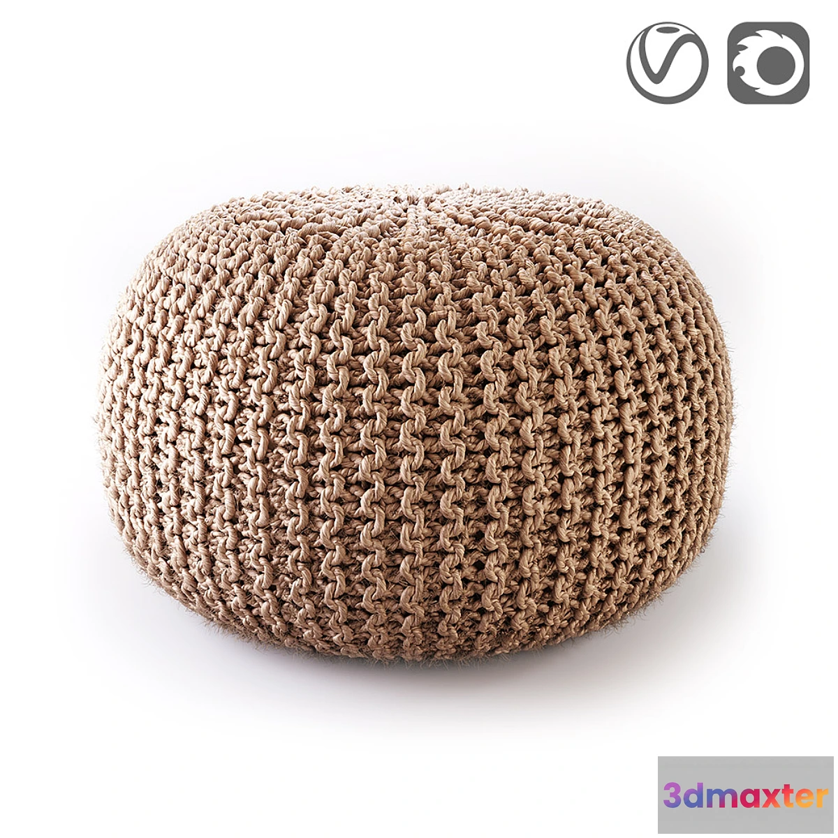 881954 - BISHO wicker pouf round - No.4