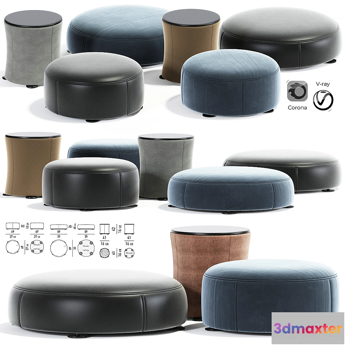 893852 - Davis pouf set minotti - No.2