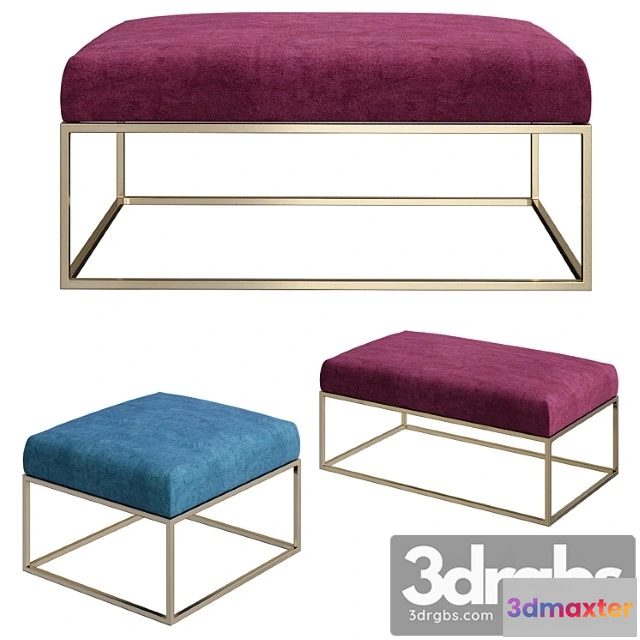954346 - Box frame upholstered bench & ottoman westelm 2