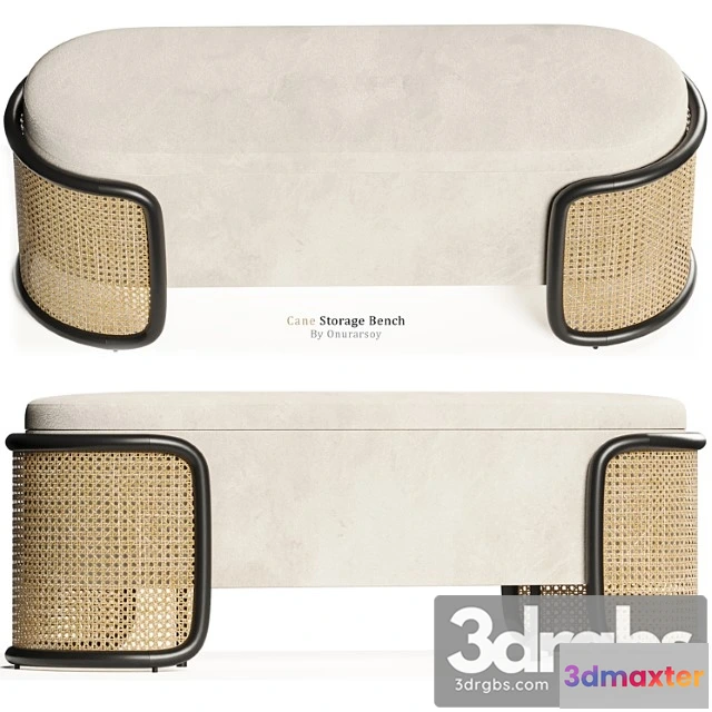 954562 - Crate Barrel Anaise Cane Storage Bench