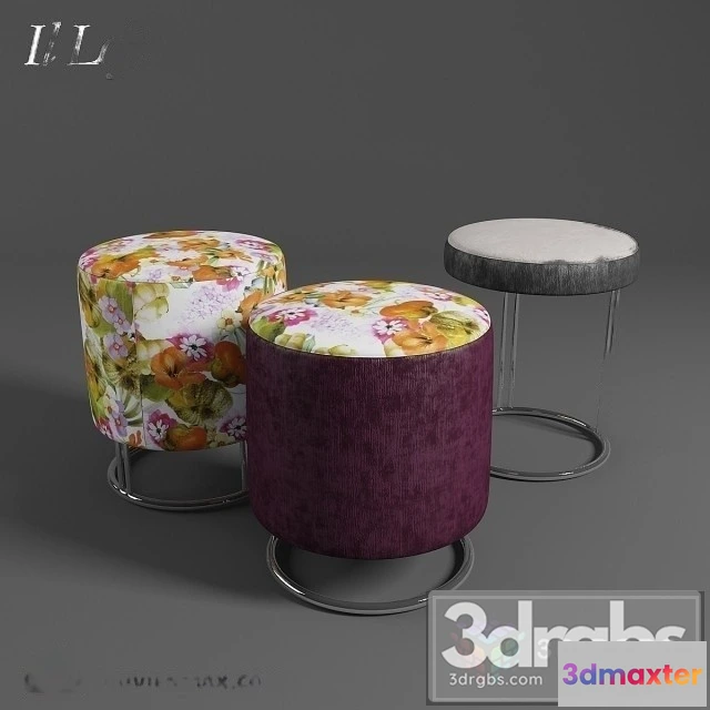 954778 - Flower Pouf Set
