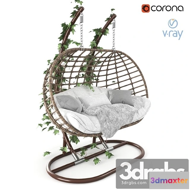 954814 - Garden Swing Hanging Rattan Cocoon 1