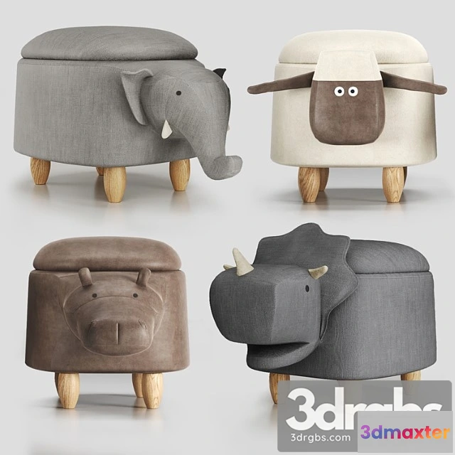 954900 - Hippo childrens storage stool 2