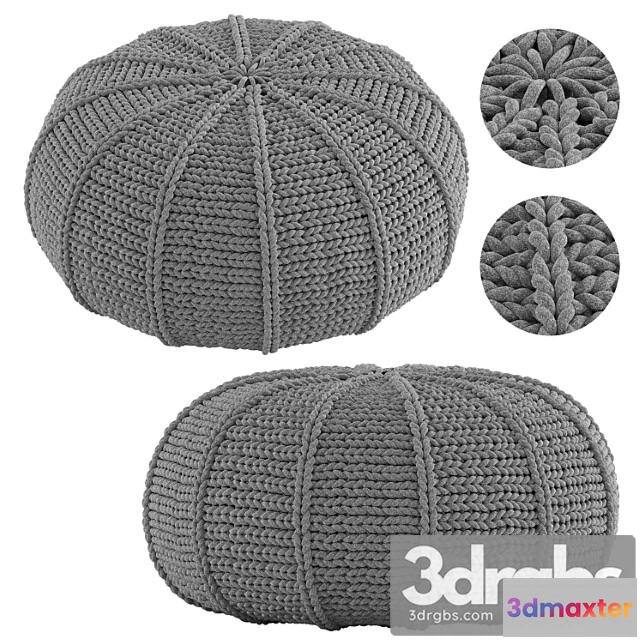 955006 - Knitted pouf zen pebble 2