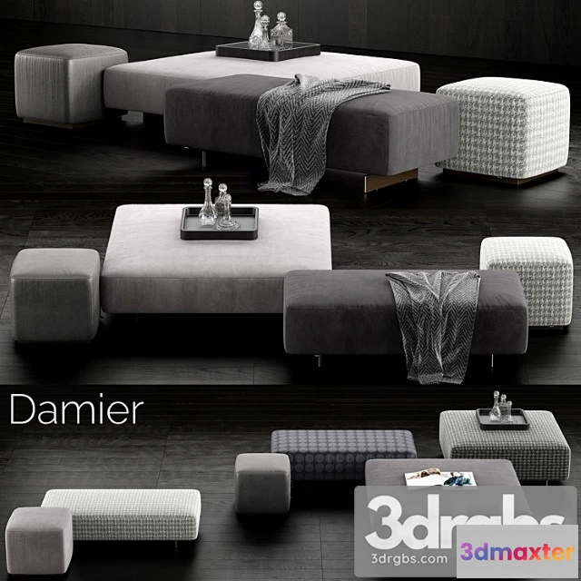 955188 - Minotti damier ottomans 2