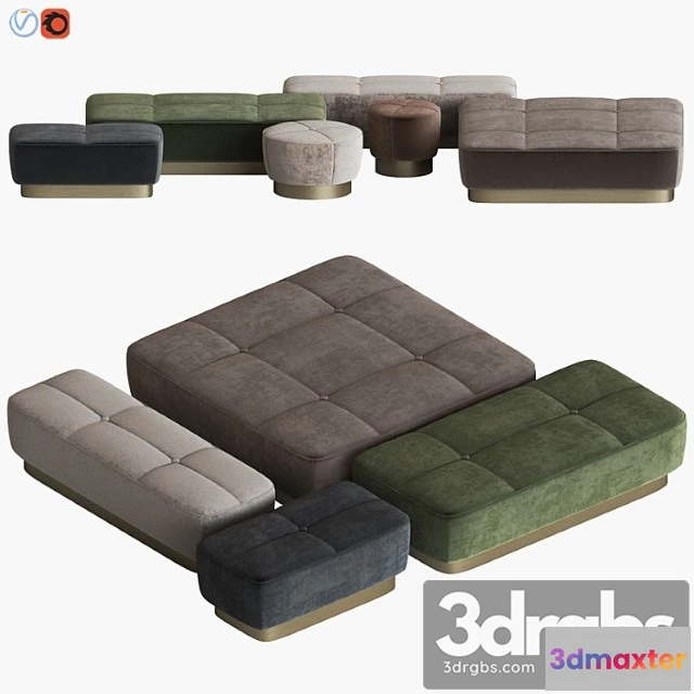 955196 - Minotti Jacques Pouf Set