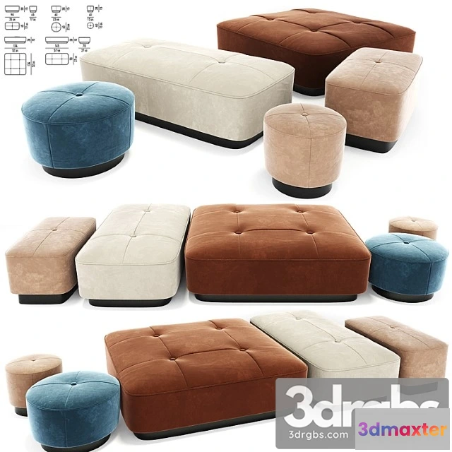 955198 - Minotti jacques poufs set 2