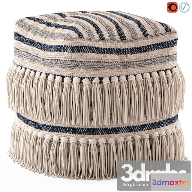 955294 - Network rugs bone fringed wool ottoman 2
