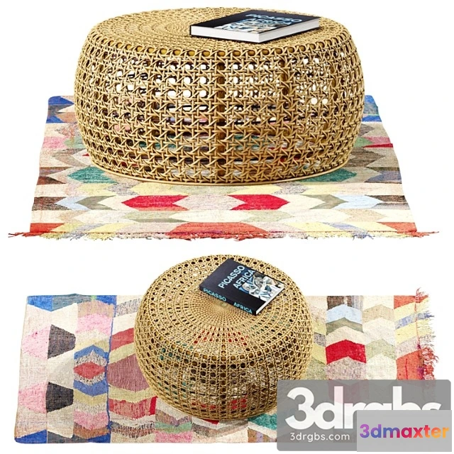 955324 - Other African ottoman and carpet