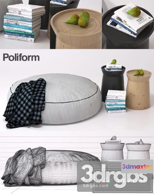 955426 - Poliform Fabric Pouf