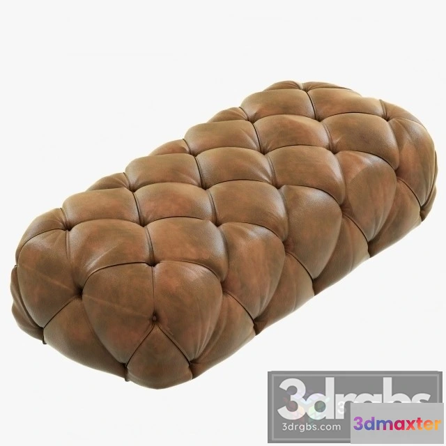 955688 - Restoration Hardware Soho Tufted Leather Ottoman