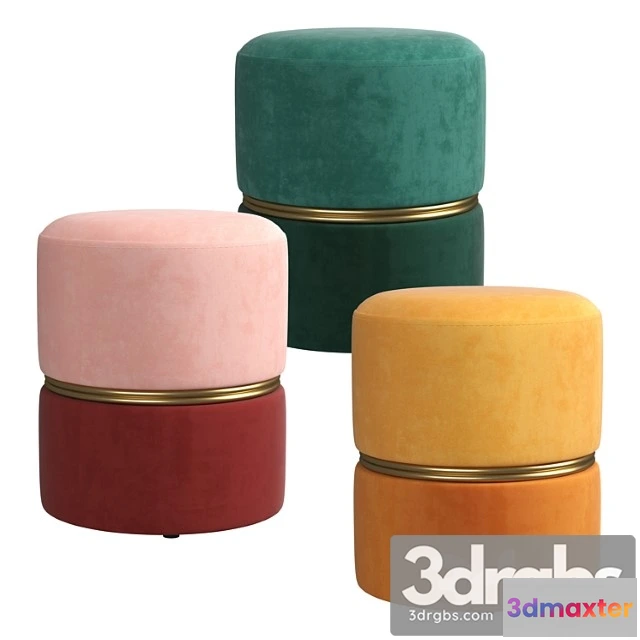 955774 - Samt Hocker Bubbly